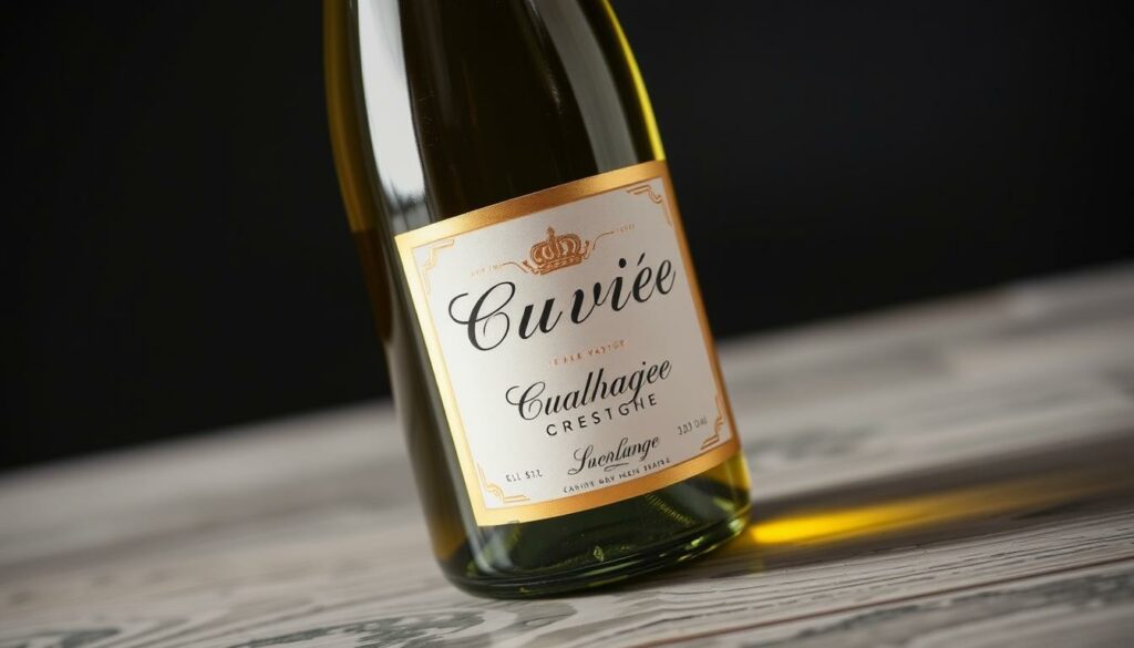 Champagnerflasche mit Cuvée-Etikett