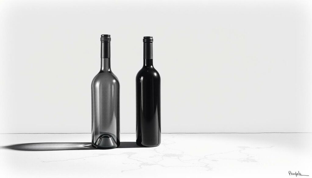 A neatly arranged still life showcasing a glass wine bottle and a black vacuum pump, both rendered in a moody, high-contrast grayscale palette with selective pops of color. The wine bottle sits on a textured, neutral-toned surface, casting a sharp shadow that grounds the composition. The vacuum pump stands nearby, its sleek, metallic form hinting at its utilitarian function. Soft, directional lighting illuminates the scene, creating a sense of depth and drama. The overall atmosphere is sophisticated and minimalist, emphasizing the practical utility of the vacuum pump in preserving the freshness of the open wine. A neatly arranged still life showcasing a glass wine bottle and a black vacuum pump, both rendered in a moody, high-contrast grayscale palette with selective pops of color. The wine bottle sits on a textured, neutral-toned surface, casting a sharp shadow that grounds the composition. The vacuum pump stands nearby, its sleek, metallic form hinting at its utilitarian function. Soft, directional lighting illuminates the scene, creating a sense of depth and drama. The overall atmosphere is sophisticated and minimalist, emphasizing the practical utility of the vacuum pump in preserving the freshness of the open wine.