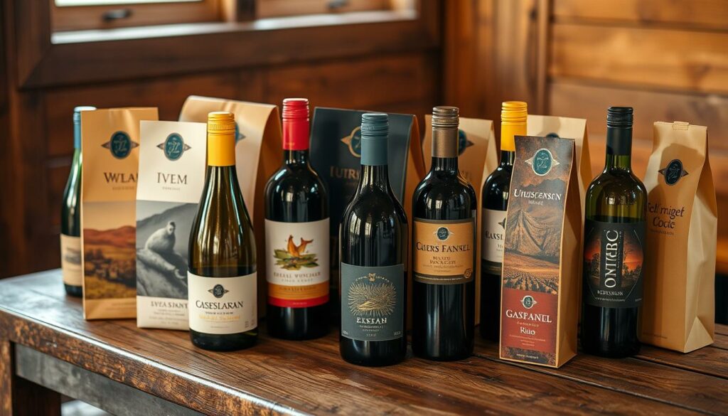 A collection of wine packages sit on a rustic wooden table, their labels prominently displayed. The packages feature a variety of unique wine labels, showcasing the diverse and undiscovered wine regions of South Africa beyond the well-known Stellenbosch. The lighting is warm and inviting, casting a soft glow on the bottles and packages. The scene is captured from a slightly elevated angle, emphasizing the artfully arranged display. The overall mood is one of exploration and discovery, inviting the viewer to delve into the lesser-known wine treasures of South Africa. A collection of wine packages sit on a rustic wooden table, their labels prominently displayed. The packages feature a variety of unique wine labels, showcasing the diverse and undiscovered wine regions of South Africa beyond the well-known Stellenbosch. The lighting is warm and inviting, casting a soft glow on the bottles and packages. The scene is captured from a slightly elevated angle, emphasizing the artfully arranged display. The overall mood is one of exploration and discovery, inviting the viewer to delve into the lesser-known wine treasures of South Africa.