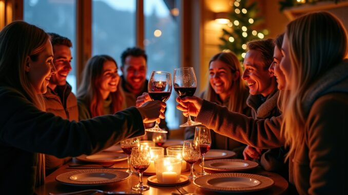 Après‑Ski Abend mit Rotwein-Titel
