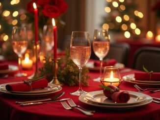 Cherry‑Red Tablescape & Sekt-Titel