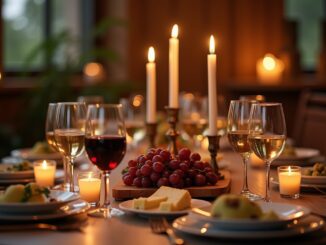 Tischdeko für Weinabend-Titel