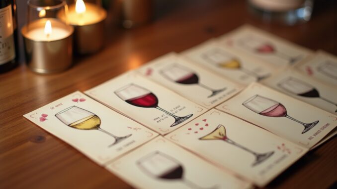 Wein-Tasting Spiele Karten-Titel