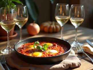 Wein zu Shakshuka-Titel