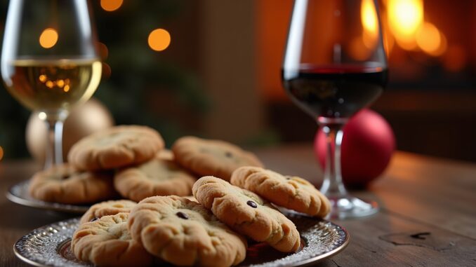 Wein zu Weihnachtsplätzchen-Titel