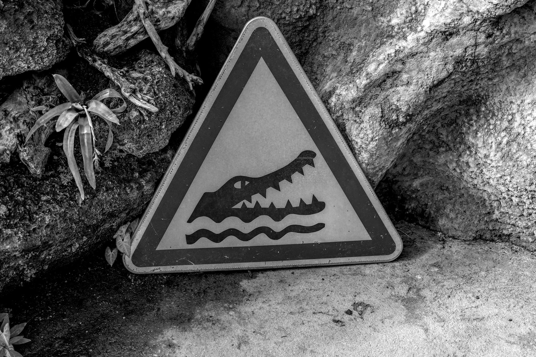 Detailansicht: Verkehrszeichen Haifischzähne